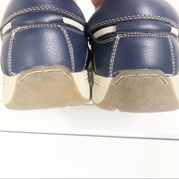 DR SCHOLLS blue leather slip on boat moccasins SHOES Size men’s 11 euc - Picture 11 of 12